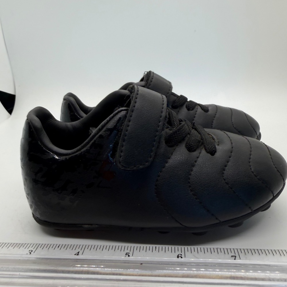 Brava Soccer Cleats Toddler 6D Black Athletic Shoes 160466 Hook Loop Strap - Picture 3 of 8